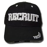 BLACK ADJUSTABLE LAW ENFORCEMENT RECRUIT CAP HAT VELCRO