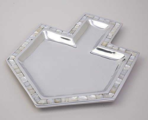 Aluminum Dreidle Tray w Inlay White Mother of Pearl