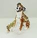 Kingspoint Brown White Boxer Dog Jeweled Hinged Trinket Box w Pendant