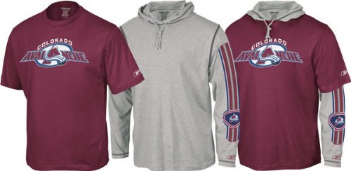 Buy Colorado Avalanche -Burgundy Grey- Hoodie Tee Combo