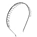Uxcell 7077 Hairstyle Metal Black Slim Headband Hair Hoop w Teeth (Pack of 2)