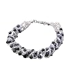 Navy Faceted Crystals Small Clear Beads Bracelet Stylish