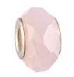 Pandora Style Charm Bead (Z359) Faceted Glass (14mm x 9mm) (Fits Troll too) ~ Milky Light Pink