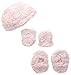Lovespun Baby-Girls Newborn Pink 3 Piece Hat Mitten and Bootie Set