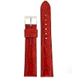 Mens Watch Band Crocodile Grain Red Glossy Built-In Spring Bars 22 millimeter Mens Watch Band Crocodile Grain Red Glossy Built-In Spring Bars 22 millimeter