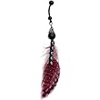 Handcrafted Seductive Pink Polka Dot Natural Feather Belly Ring