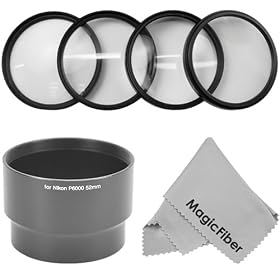 Essential Kit for NIKON Coolpix P6000 - Includes: Macro Close-Up Set (+1 +2 +4 +10) + Lens Adapter Tube + Premium MagicFiber Microfiber Cleaning Cloth