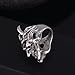 EVBEA® Mens Adjustable Jewelry Vintage Gothic Cool Biker Statement Big Rage Skull Rings with Special Teeth and Cow Horn for Men (Size 7 to 15)