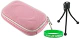 Hard Nylon (Pink) Case and Tripod for Olympus FE-5020 Digital Camera Royal Blue