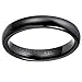 Black Ceramic Ring by CERAMIC GESTALT® - 4mm . Domed & Polished Design. (Size 5 to 14).