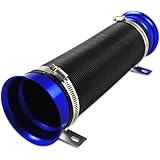Astra Depot Universal Washable And Durable Blue 3 Inch Multi Flexible Adjustable Motor Turbo Cold Air Intake Inlet Pipe Hose Tube Kit