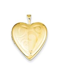 Sterling Silver Gold-Plated 20mm Heart Locket. Metal Wt- 3.4g