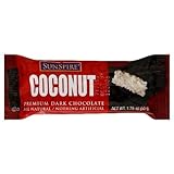 SunSpire Coconut Dark Chocolate Bar, 1.75 Ounce Bars (Pack of 48)