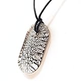 Review The Tribeca Gift Company  / Glass Dog Tag Pendant Crackled Effect Black