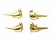 Tag Holiday Shimmer Trees Textured Glass Bird Ornaments, Set of 4, Gold, 2.5-Inches x 4.5-Inches