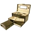 Jewelry Box Genuine Leather Brown Expresso Extra Large With Travel Case Jewelry Box Genuine Leather Brown Expresso Extra Large With Travel Case