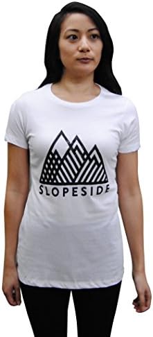 Snowboarding // Skiing 'Slopeside' Shirt - Ski Snowboard Women's Powder White T-shirt (Small)