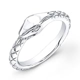 Victoria Kay 0.01ct White Diamond Accented Snake Ring in Sterling Silver