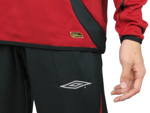 Cover image : UMBRO アンブロ 2nd-Skin スポーツミッド上下セット スポーツトレーニングウェア 長袖 保温ドライ効果 UBA2830-CRED-UBA2830P-BLK メンズ レッド
