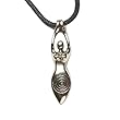 Spiral Goddess for Balance Pewter Pendant with Black Corded Necklace