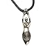 Spiral Goddess for Balance Pewter Pendant with Black Corded Necklace