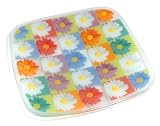 Peggy Karr 15-Inch Glass Daisy Squares Square Plate