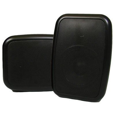 New Indoor or Outdoor Weatherproof HD Mountable Black Speaker Pair TS4ODB