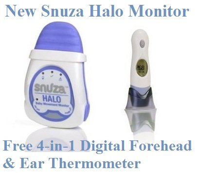 Snuza HALO Infant Breathing Movement Baby Monitor + Free 4-in-1 Forehead & Ear Baby Thermometer