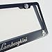 Matte Black Laser Engraved Lamborghini Stainless Steel USA License Plate Frame With Engraved Steel Logo Screw Cap Combo 12.25