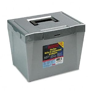 Pendaflex 20862 Portable Letter Size Hanging File Box, 13-7/8w x 10-3/4d x 10-1/4, Steel Gray
