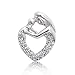 Bling Jewelry 925 Silver Loving Mother and Child Family Pave CZ Heart Pendant
