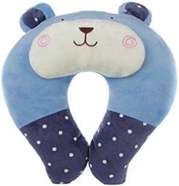 Cartoon Animal U-shaped Pillpw Lovely Neck Pillow Travel Pillow Neckrest (Blue bear)