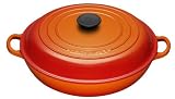 Le Creuset Cast Iron Shallow Casserole, Volcanic, 30 cm