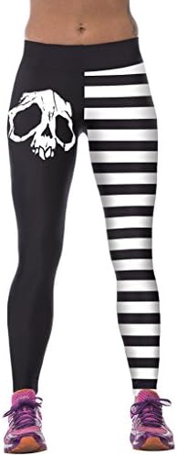 Womens 3d Digital Printed Striped Workout Capri Leggings Stretch Tights