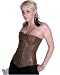 Victorian Vintage Brown Leather Overbust Corset Top Waist Cincher LVG0868BROWN
