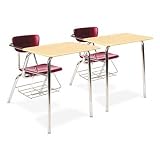 3400 Series Chair Desk, 22-3/4w x 35-3/4d x 29-1/4h, Fusion Maple/Wine