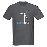 CafePress Blow Me Wind Turbine Dark T-Shirt - L Charcoal