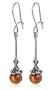 Pleasing Amber Sterling Silver Ear Wire Dangle Earrings