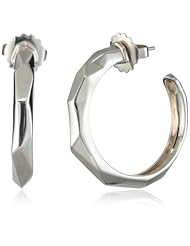 Kara Ross "Pyramid" Sterling Silver Super Slim Hoops