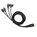 Charging Cable By Techoland - 3ft 4 in 1 Multi USB Charger for iPhone 6 6 plus 5S 4S iPad Air Min iPod touch Nano Samsung Galaxy S4 S3 S2 HTC Nexus LG Almost works with 95% of smartphones (Black)