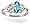14K White Gold Genuine Marquise Blue Topaz Ring - Size 4
