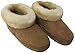 Brown-Tip Shearling Sheepskin Slipper (#927-01)