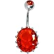 July 13mm Oval Solitaire Birthstone Belly Ring