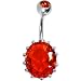 July 13mm Oval Solitaire Birthstone Belly Ring