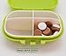 Meta-U- 4 Compartments Pill Case- PP Plastic- for Vitamins |Probiotics | Fish Oil | Calcium Chewables- Pill Organizer for Travel | Daily Dose | Emergencies- 1 Pcs (Green)
