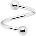 16 Gauge Stainless Steel 3mm Ball Spiral Twister Ring - 3/8