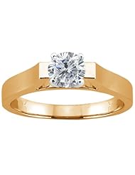 0.50 Ct Princess H/I SI1/SI2 Diamond 18K Yellow Gold Solitaire Ring