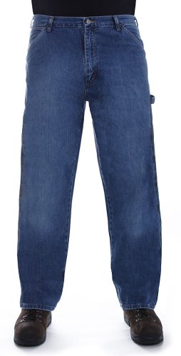 Genuine Wrangler Men's Relaxed Carpenter Jean, Light Stone