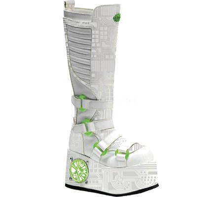 Pleaser Men's Techno-856UV-W Boot,White Polyurethane,12 