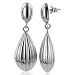 Sterling Silver Fluted Tear Drop Earrings